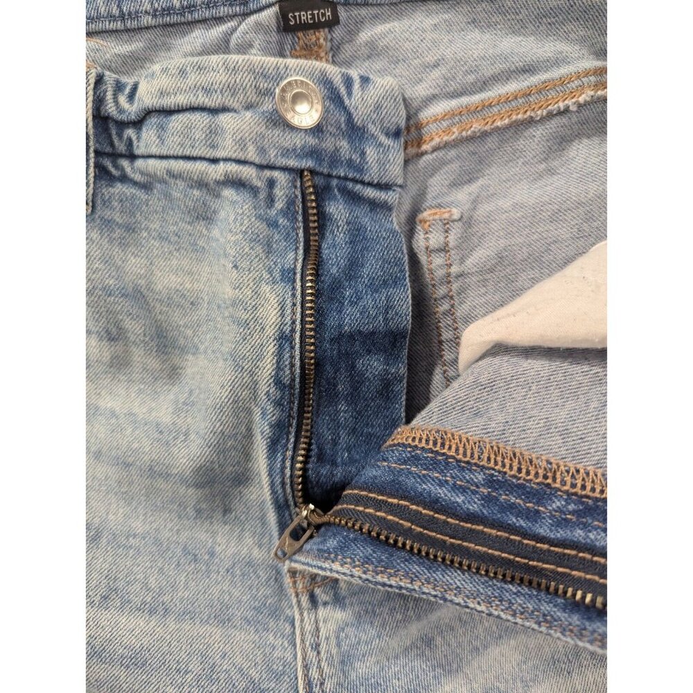 American Eagle Jeans Womens Size 12 Blue Destressed Curvy 90s Straight Whiskers - Picture 14 of 16